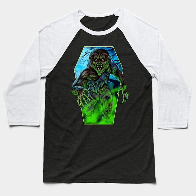 Portrait of the Wolf Man Baseball T-Shirt by Chad Savage